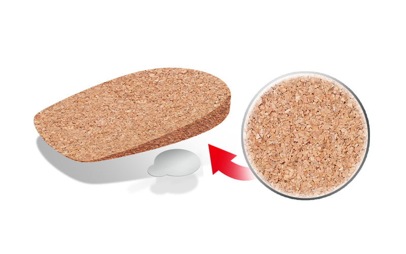 [Australia] - Kaps Natural Cork Heel Lift Support With Self-Adhesive Backing, Shock Absorbing Helps With Achilles Tendonitis Heel Spurs Heel Pain, Women / UK 2-7 / EUR 35-40, Beige 