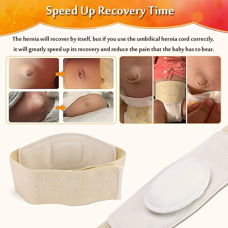 [Australia] - 1 PCS of Umbilical Hernia Belt Baby Belly Button Band + 4 PCS of Baby Belly Band Newborn Tummy Wrap Navel Hernia Belt Home Birth Belly Protector Cover 