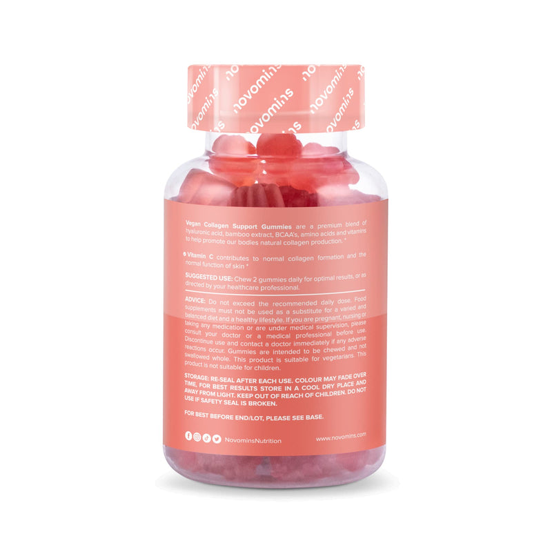 [Australia] - Vegan Collagen Gummies � Advanced Superfood Blend � Vegan Collagen Alternative for Women and Men � Infused with Vitamin C, BCAAs, Hyaluronic Acid� Gummy Vitamins - Made by Novomins 