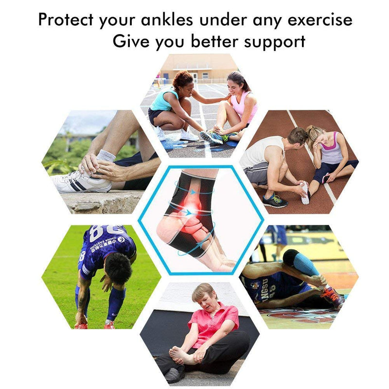 [Australia] - BESKEY Ankle Support Brace Adjustable Breathable Elastic Nylon Material Fit for Most Size Use for Sports Blue 