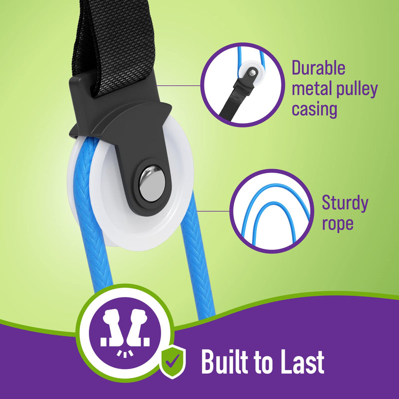 [Australia] - Economy Overhead Overdoor Shoulder Therapy Exercise Pulley System - Plastic Handles - Blue 