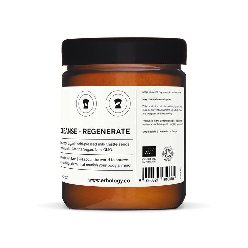 [Australia] - 100% Organic Milk Thistle Powder 120g - Cold-Pressed from 100% Milk Thistle Seeds - Rich in Silymarin - Cleanse and Detox - Straight from Farm - Raw Vegan - Non-GMO - Recyclable Glass Jar 