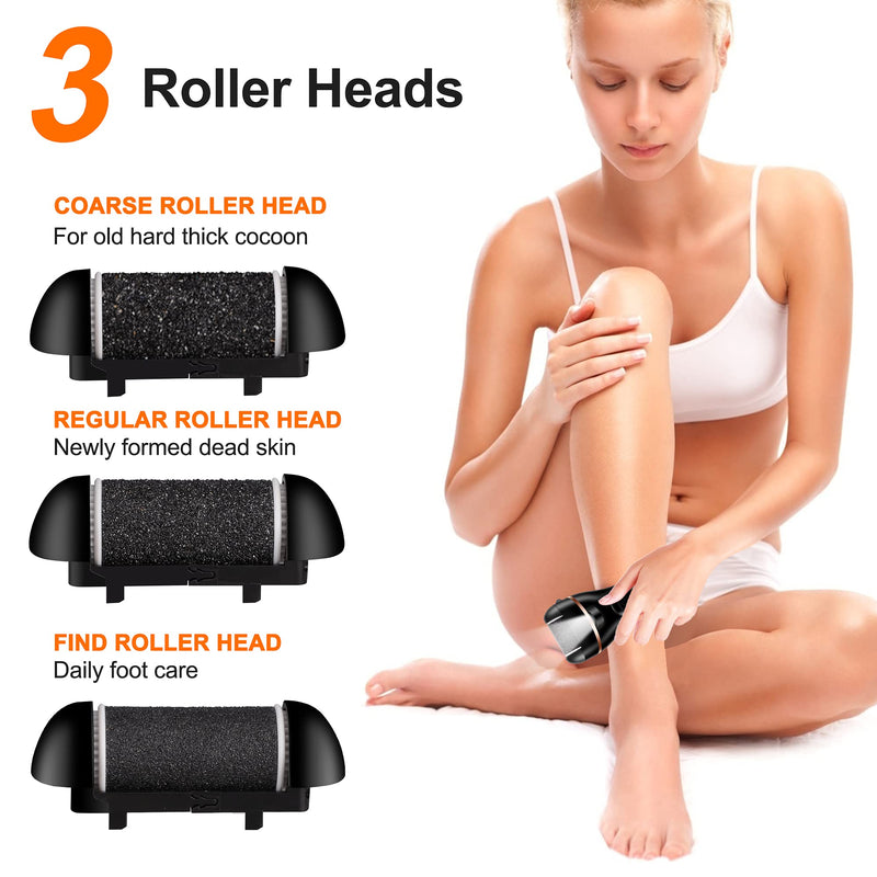 [Australia] - Electric Foot File, Ratukall Hard Skin Remover, Rechargeable Waterproof Callus Remover Feet Care Kit, Professional Pedicure Tools Set with Storage Bag for Dry Dead Skin Cracked Heels Calluses Black-b 
