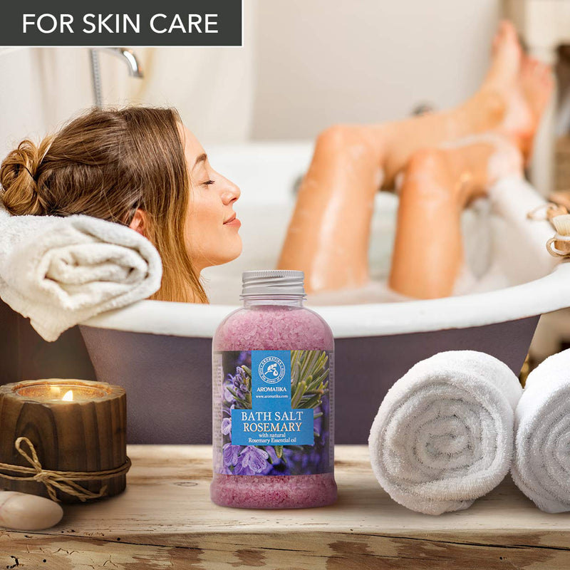 [Australia] - Rosemary Bath Salt 600g with Natural Rosemary Essential Oil - Bath Salts - Body Care - Best for Good Sleep - Beauty - Bathing - Body Care - Wellness - Relax - Aromatherapy - Spa 