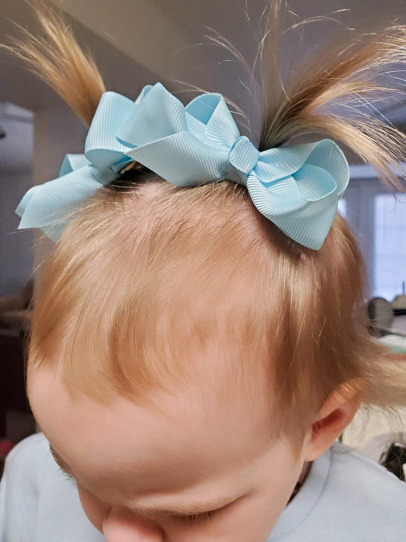 [Australia] - JOYOYO 40 Pcs Toddler Girls Hair Bows Hair Clips for Girls Medium Size Bows for Girls Hair Grosgrain Ribbon Bows, Kids Hair Accessory 3 Inch Hair Bows In Pairs 