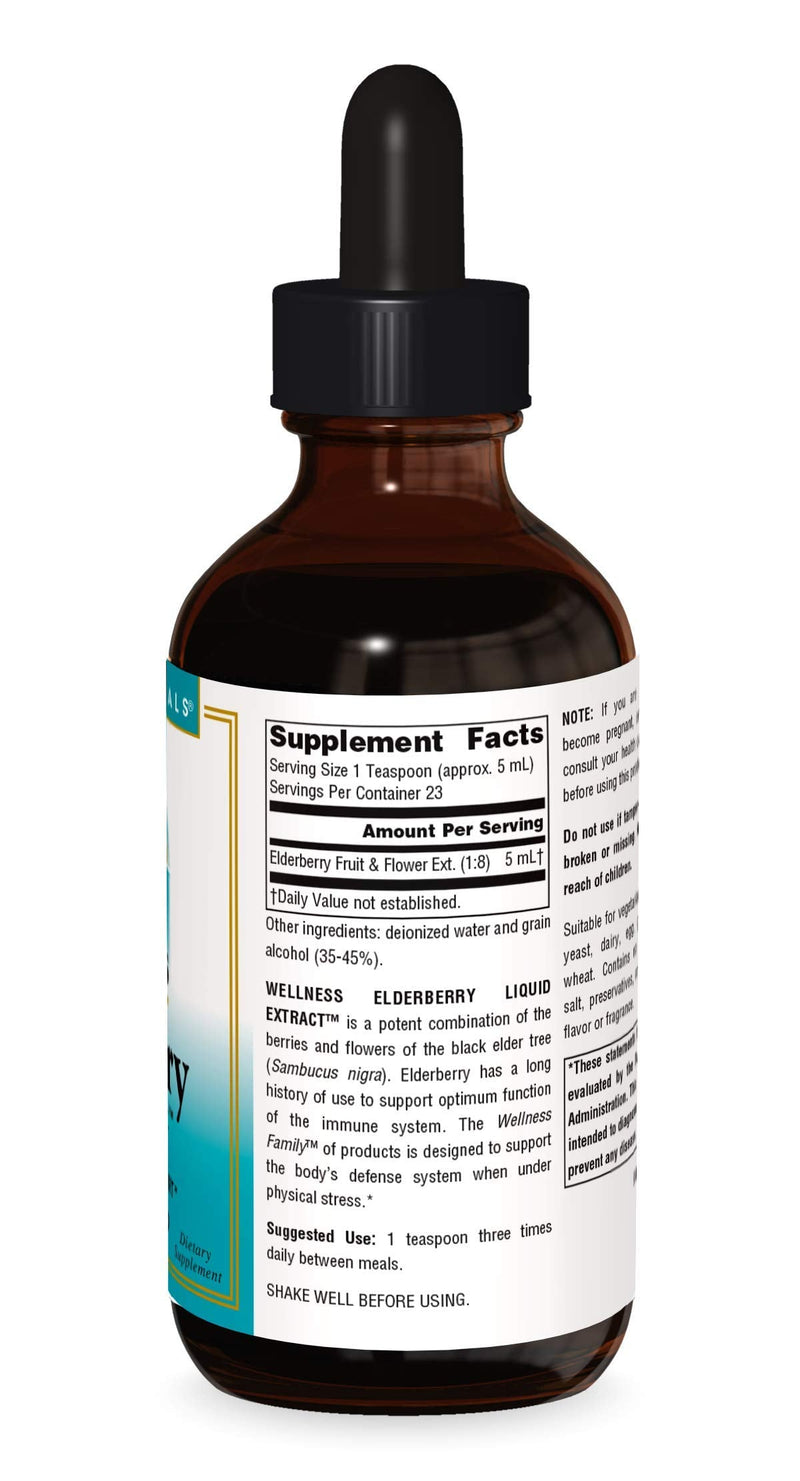 [Australia] - Source Naturals Wellness Elderberry Liquid Extract For Immune System Support - Sambucus nigra - 4 Fluid oz 4 Fl Oz (Pack of 1) 