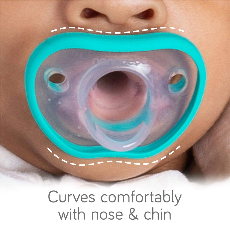 [Australia] - Nanobebe Baby Soothers 0-3 Month - Orthodontic, Curves Comfortably with Face Contour, Award Winning for Breastfeeding Babies, 100% Silicone - BPA Free. Perfect Baby Gift 2pk,Grey 0-3 Months Grey 