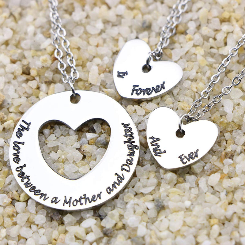 [Australia] - Awegift Mama Bear Necklace Stainless Steel Round Pendant Mother Jewelry The love between a mother and daughter is forever and ever 