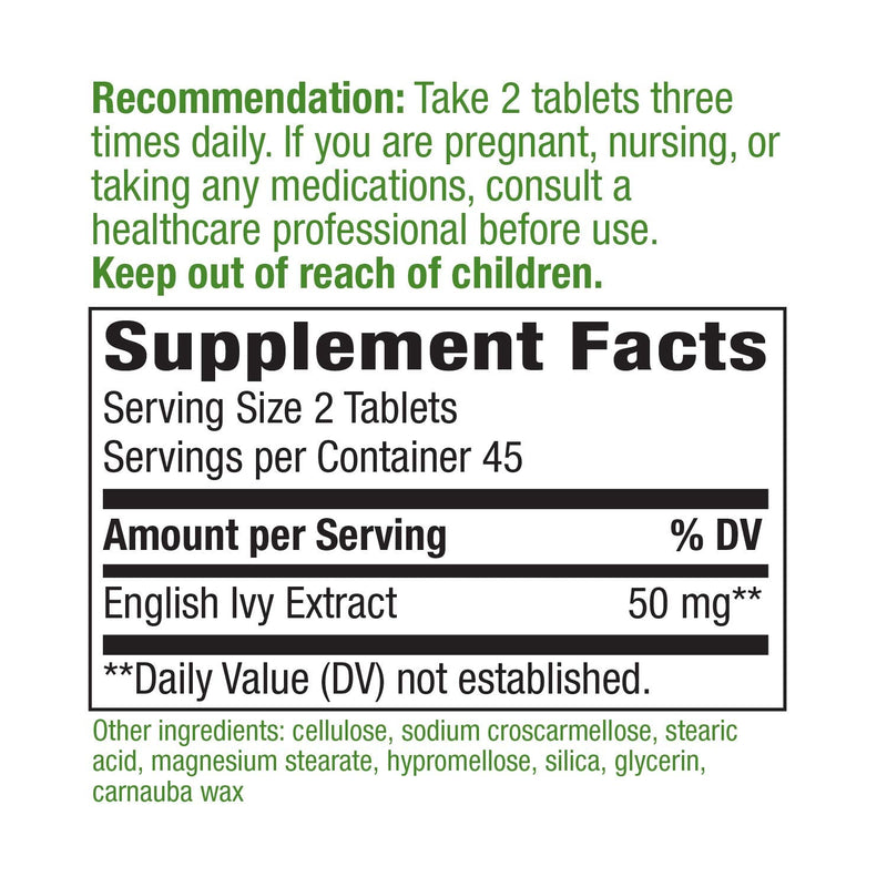 [Australia] - Nature's Way Ivy Extract from English Ivy Leaf 50 mg Potency, 90 Count 