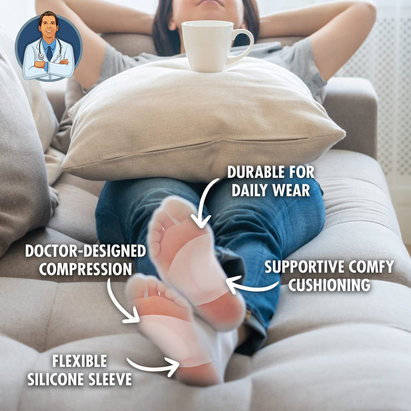 [Australia] - Dr. Frederick's Original Arch Support Sleeves Plus - Doctor Developed Flat Foot Arch Supports for Men & Women - 2 Pieces - Arch Pain Relief - Small/Medium Small/Medium (Pack of 2) 
