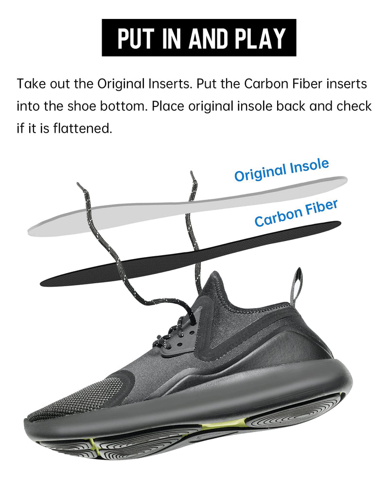 [Australia] - Carbon Fiber Insole 270mm Men's Size 9 / Women's 10, Carbon Fiber Shoe Inserts for Man Woman, Basketball Football Hiking Sports Insole, Orthotic Shoe Stiffener Insert for Hallux Rigidus Mortons Toe 