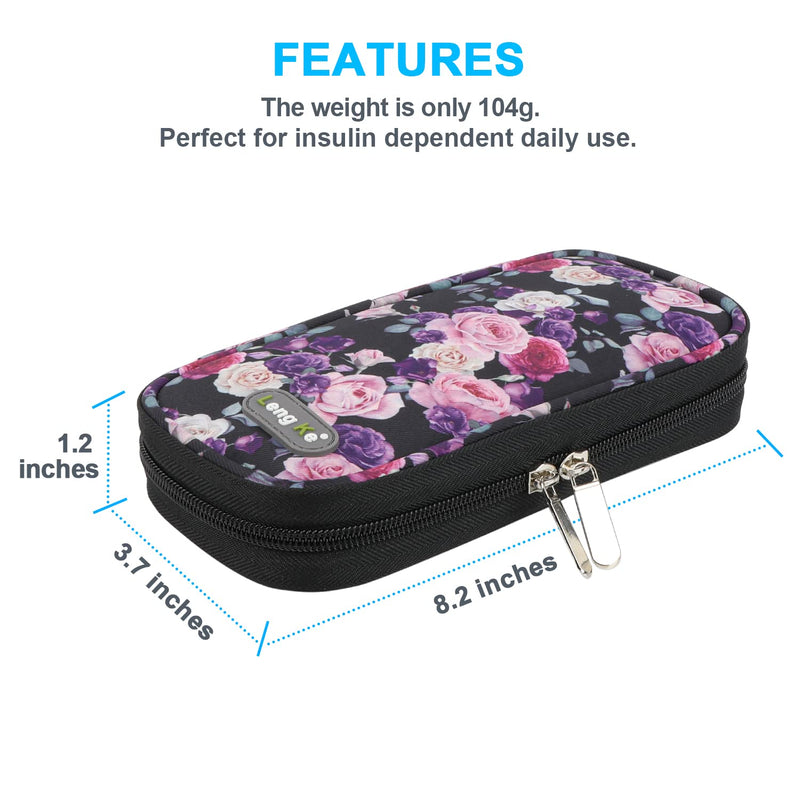 [Australia] - YOUSHARES Insulin Cooler Travel Case - Travel Ice Pack for Diabetic Organize Supplies Diabetes Bags Insulated Cooling Bag (Rose) Purple Pink Rose 