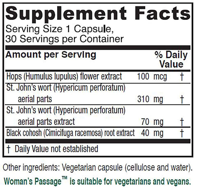 [Australia] - Vitanica, Woman's Passage, Menopause Support, Vegan, 30 Capsules 