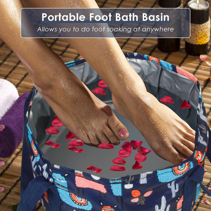 [Australia] - Collapsible Foot Bath Basin for Soaking Feet, Portable Foot Bath Tub Bag with Handles, for Adults and Kids, Pedicure Foot Spa Bucket for Outdoor Washing Camping Travel 