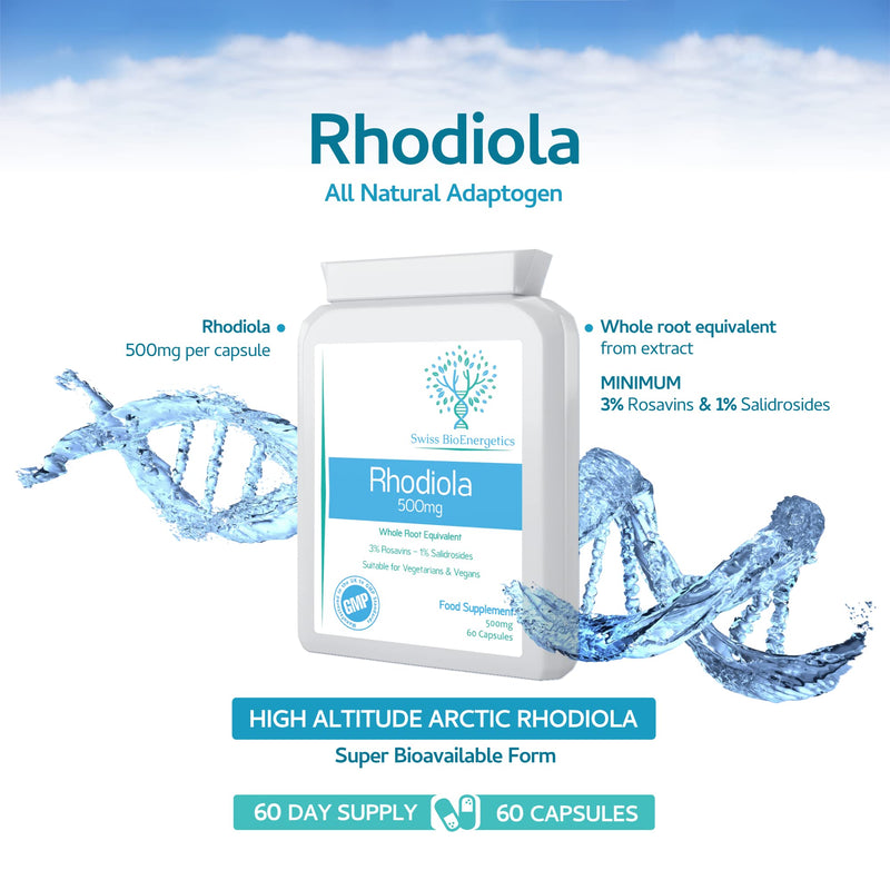 [Australia] - Rhodiola 500mg (3% Rosavins - 1% Salidrosides) Whole Root Equivalent – 60 Capsules - Suitable for Vegetarians and Vegans 