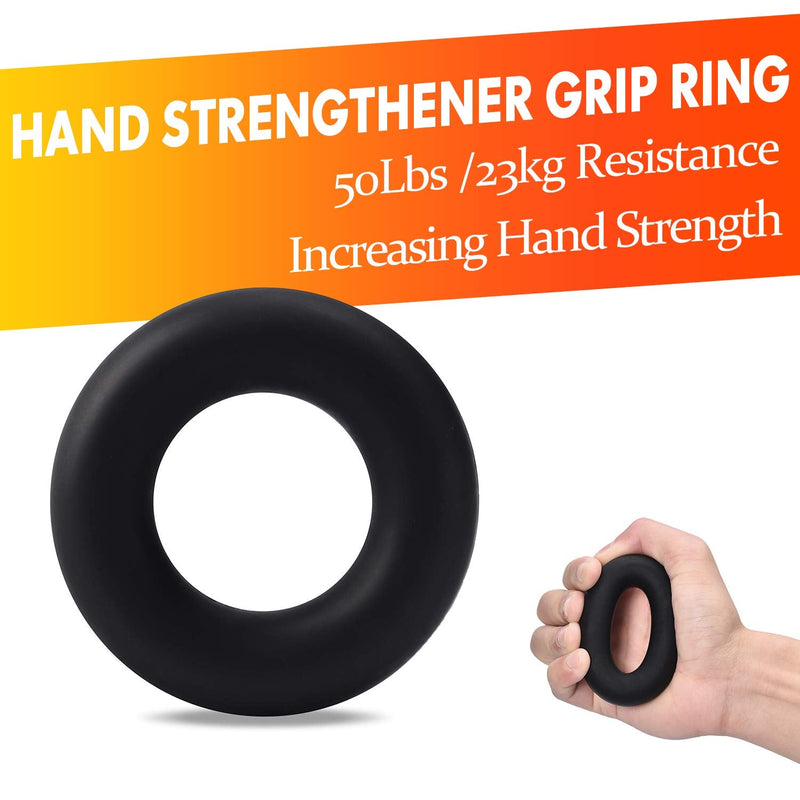[Australia] - IMENSEAS Hand Grip Strengthener 7 Pack Adjustable Hand Gripper, Finger Stretcher Resistance Extensor Bands, Finger Exerciser, Grip Strength Ring & Stress Relief Ball for Athletes & Musicians Black 