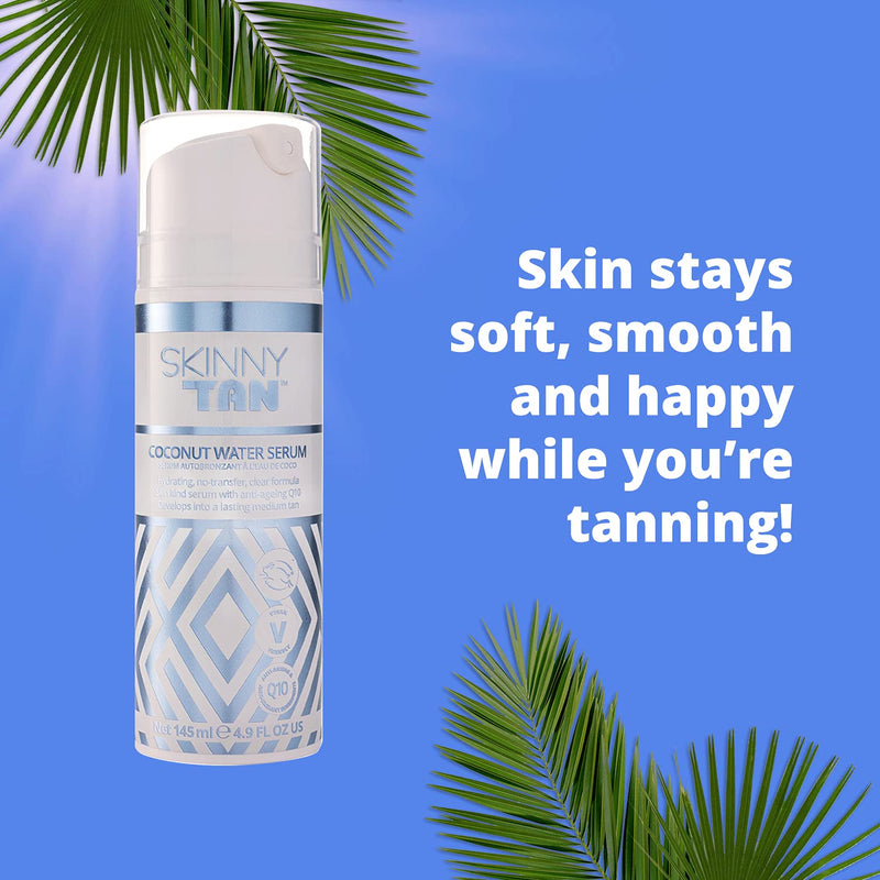 [Australia] - Skinny Tan Coconut Water Serum 145ml |Tanning Serum with Youth Boosting Q10 and Vitamin E | Instant Tan |Coconut And Vanilla Aroma| Cruelty Free & Vegan Skincare for Radiant Natural Glow 