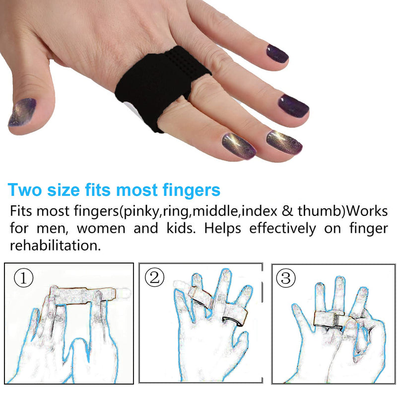 [Australia] - Reppkyh Finger Wraps, Pack of 14 PCS Tapes for Broken, Finger Loops Tapes for Broken Finger Cushion Bandages Splint Straightener Black Fabric Toe 12 Pcs 