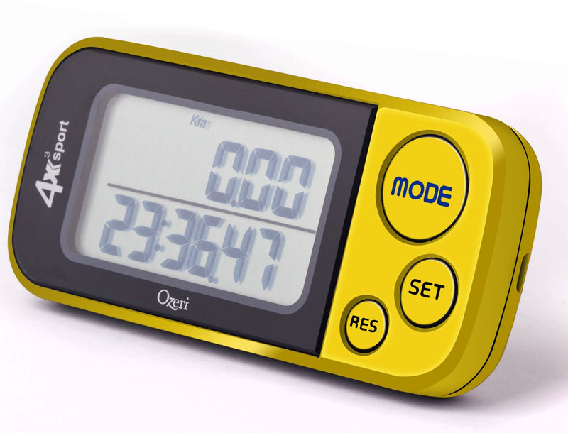 [Australia] - Ozeri 4x3sport Tri-Mode Activity Tracker (Walk, Run, & Stair Climb), with Multi-Axis Detection & 30 Day Memory Yellow 