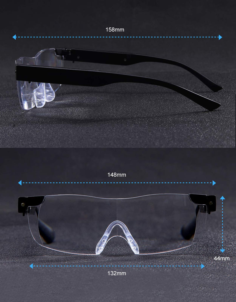 [Australia] - Magnifying Glass with Light,160% Lighted Magnifying Glass,Rechargeable LED Lights, Magnifying Glasses Hands Free for Hobbies,Reading,Close Work,Crafts and More-G 160% Gray 