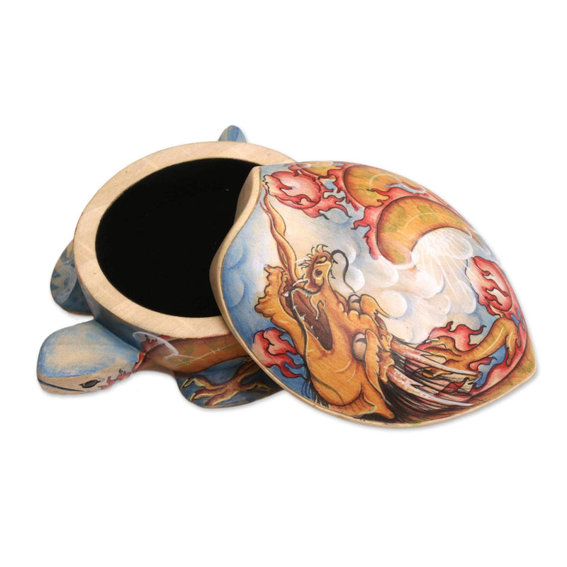 [Australia] - NOVICA Wood Turtle Jewelry Box, Multicolor, Dragon-Hearted Turtle' 