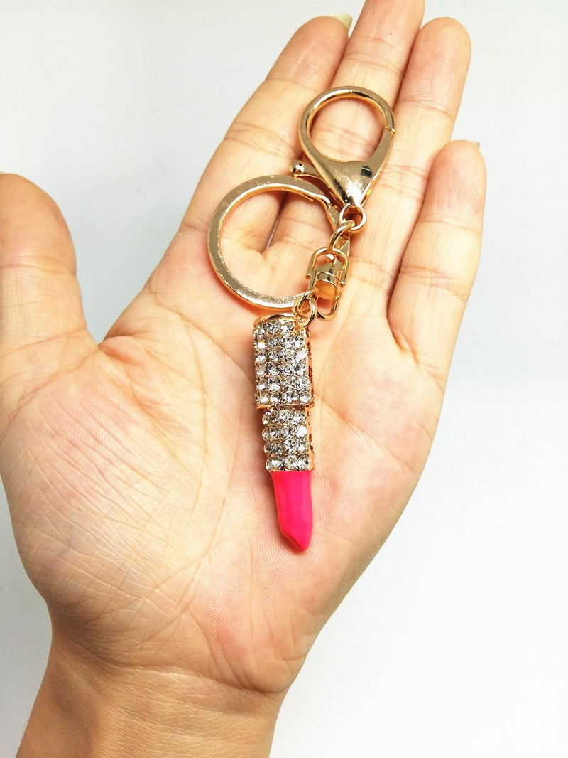 [Australia] - QTMY Cute Mini Lipstick Keychain for Women,Keyring Bag Charm Pendant for Girl Woman Lady 