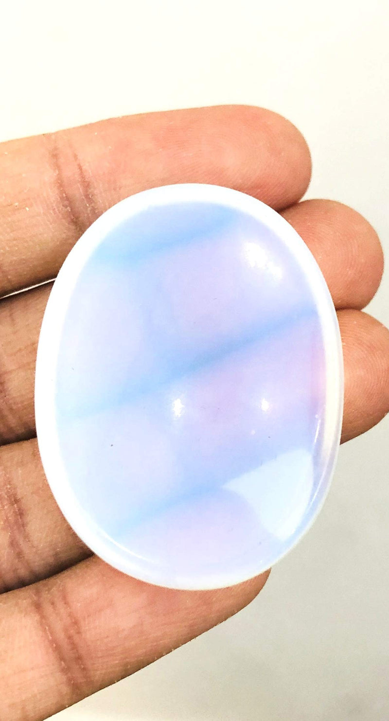 [Australia] - crystalmiracle Opalite Worry Stone Crystal Healing Wellness Palm Stone Positive Energy Peace Thumb Stone Meditation Handcrafted 