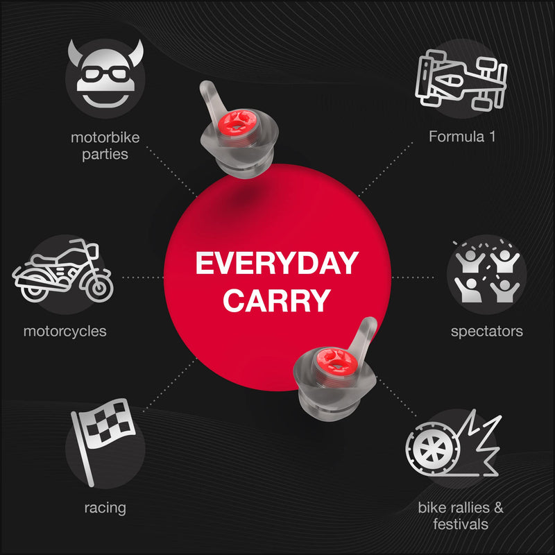 [Australia] - EARPEACE PRO Moto Hearing Protection Earplugs – Reusable High Fidelity Earplugs for Motorcycle Riding, Motorsports, Commuting and Racing – Patented Noise Canceling Up to 24dB, Silver Case Moto - PRO 