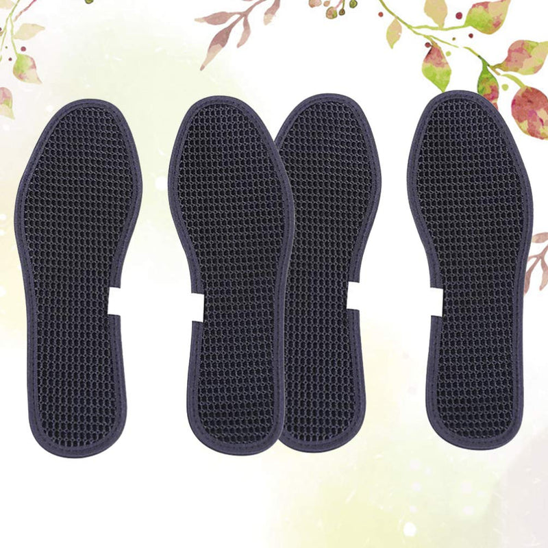 [Australia] - Healifty Bamboo Charcoal Shoe Insoles Mesh Insoles Sweat Absorbent Anti Odor Shoe Inserts Pads Deodorant for Men Women Sports Running Black 2 Pairs Size 41 25.5x5cm 