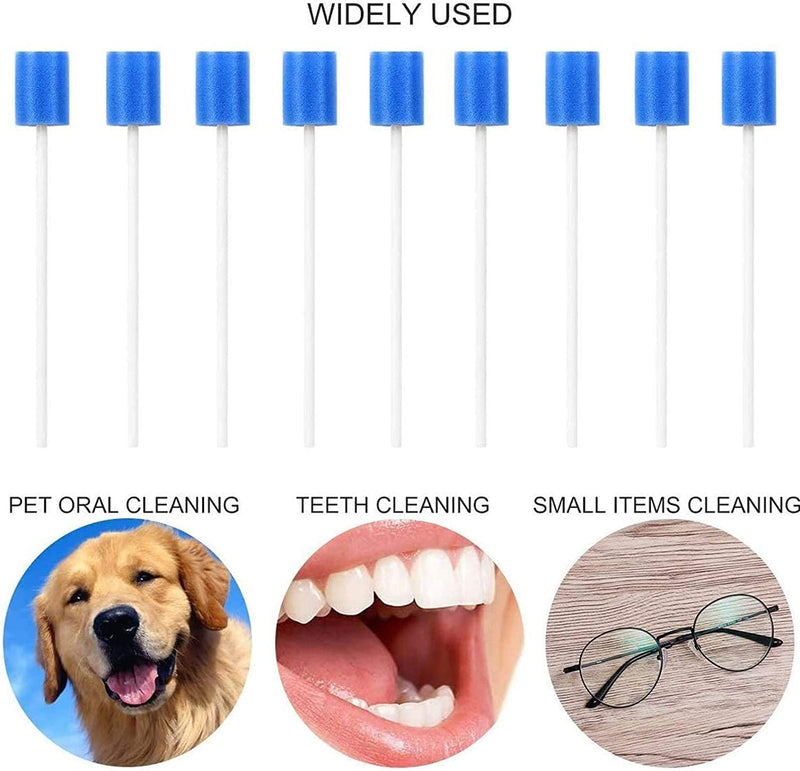 [Australia] - Pack of 50 Sponge Swabs Disposable Mouth Cleaning Sponge Swab Dental Stick for Oral Care Sponge Swabs Mouth Cleaning Swab (Blue) 