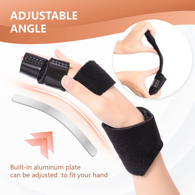 [Australia] - 2 Finger Splint, Trigger Finger Splint, Adjustable Two Finger Brace Hand and Wrist Support, Finger Straightening Immobilizer for Broken Fingers, Arthritis, Mallet Finger, Sprains, Finger Pain Relief Large/X-Large 