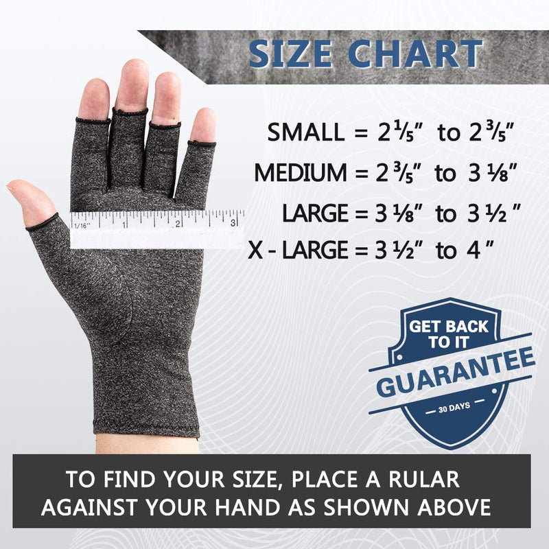 [Australia] - HENOTIC Arthritis Compression Gloves for Women Men, Fingerless Breathable & Moisture Wicking Compression Gloves for Relieving Carpal Tunnel Aches, Rheumatoid Pains, Joint Swell One Pair Large (1 Pair) 