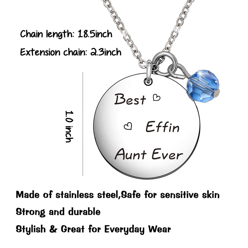 [Australia] - De&ai Best Effin Aunt Ever Necklace for Aunt from Niece Nephew Sisters Aunt Best Effin Aunt Necklace 
