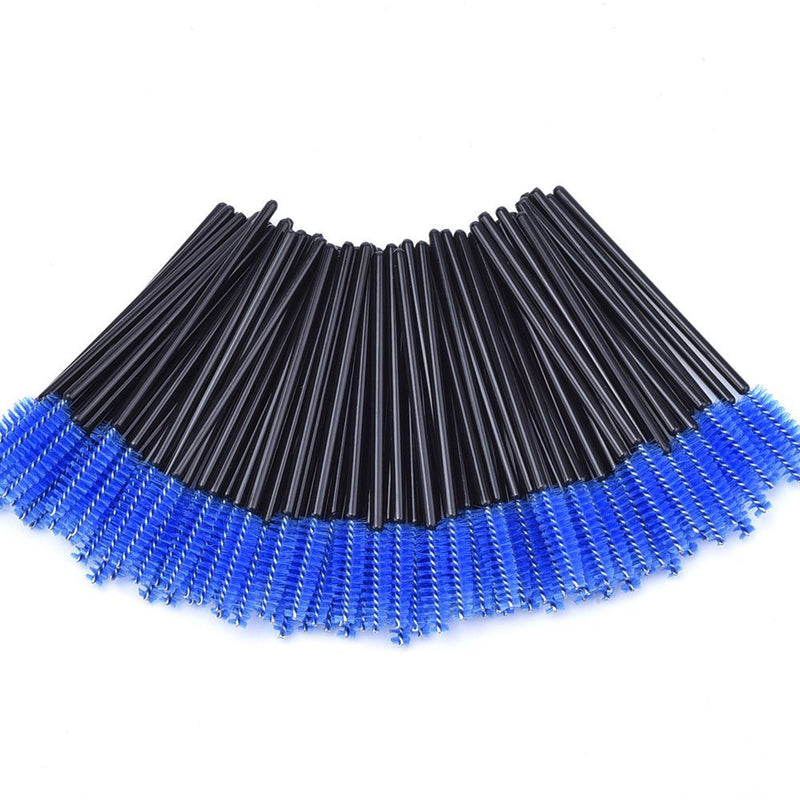 [Australia] - 50 Pcs Disposable Mini Eyelash Eye Lash Makeup Brush Mascara Wands Applicator Blue 