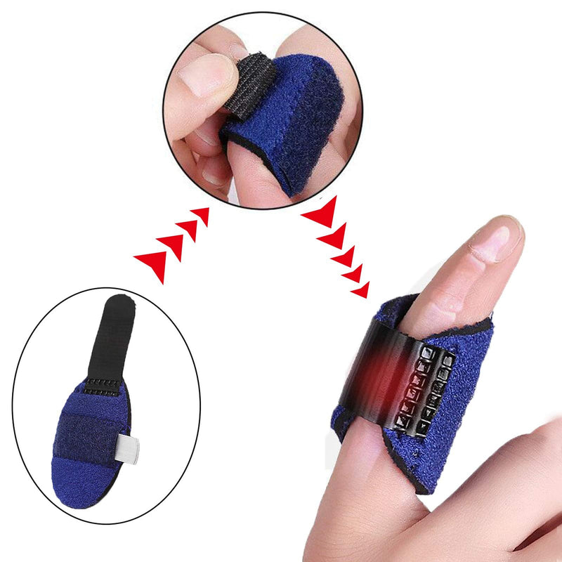 [Australia] - Reppkyh Finger Splint - 2 Pack Support for Trigger Finger, Mallet Finger, Baseball Finger, Strain, Sprains, Broken Fingers, Basketball Black+Blue 