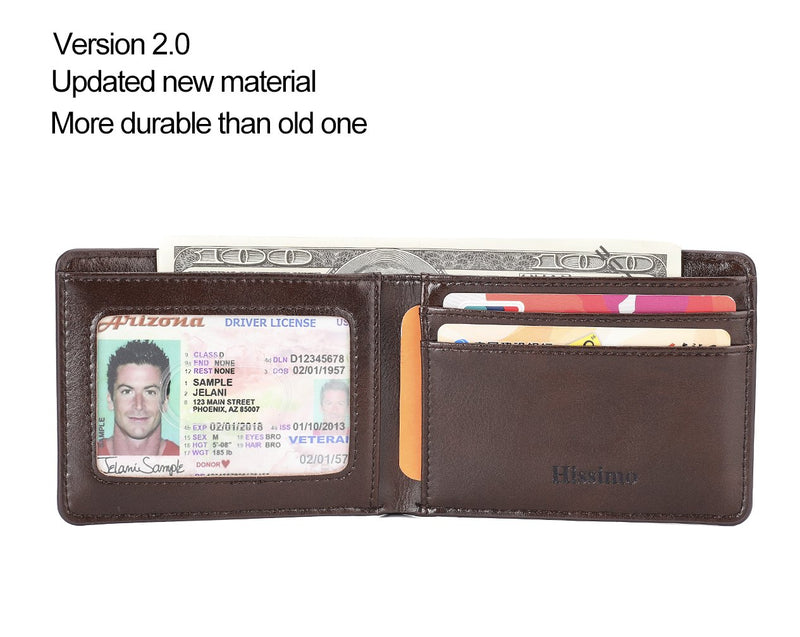 [Australia] - Mens Slim Front Pocket Wallet ID Window Card Case with RFID Blocking Bright A09 Deep Coffee 