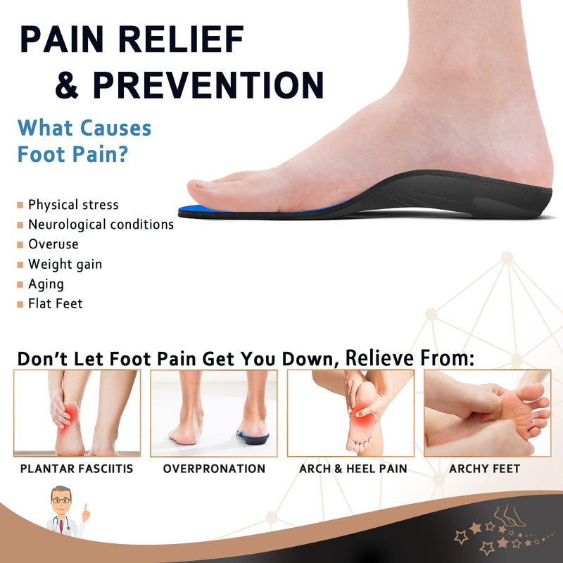 [Australia] - CoSoTower Orthotic Inserts Arch Support Insoles for Flat Feet, Over Pronation, Foot Pain, Plantar Fasciitis Relief Shoe Insoles for Women Men, Heavy Duty Support, Absorb Shock with Every Step C:Men's 8-8.5 | Women's 10-11---10.7''/272MM 