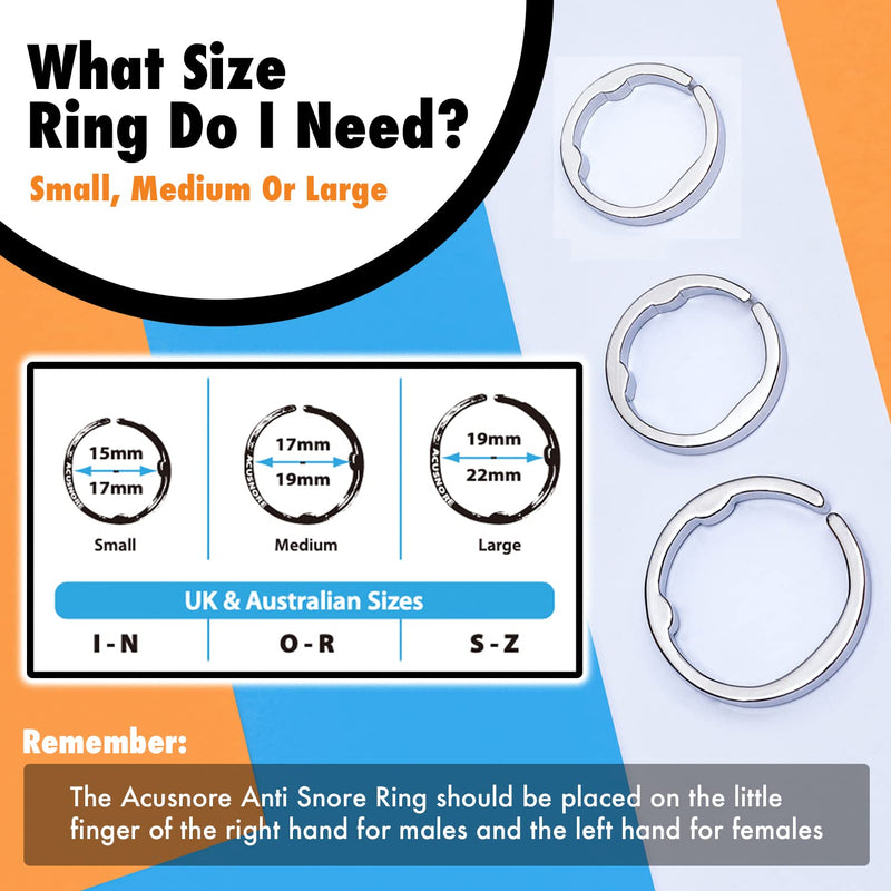 [Australia] - Anti Snoring Ring Acusnore® Anti Snore Ring - Stop Snoring Aids for Men & Women - Uses Acupressure to Aid Sleep & Reduce Effects of Snoring (3 Sizes) (Medium) Medium 