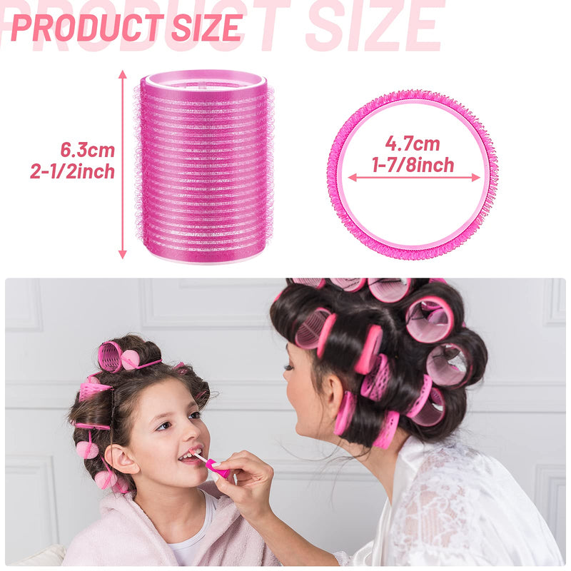 [Australia] - Thrilez 24 Pcs Hair Rollers Set, include 12 Pcs Self Grip Hair Rollers & 12Pcs Duckbill Clip, Salon Hairdressing Curlers Hair Curlers Rollers Tools for Women, men, kids (48mm) 24 Piece Set 