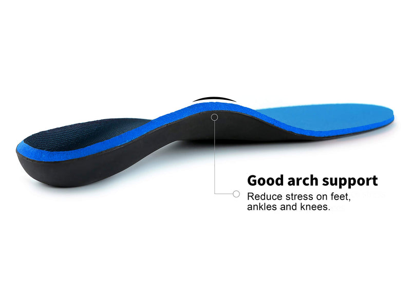 [Australia] - Plantar Fasciitis Feet Insoles Arch Supports Orthotics Inserts Relieve Flat Feet, High Arch, Foot Pain 6-6.5 Women/4-4.5 Men Blue 