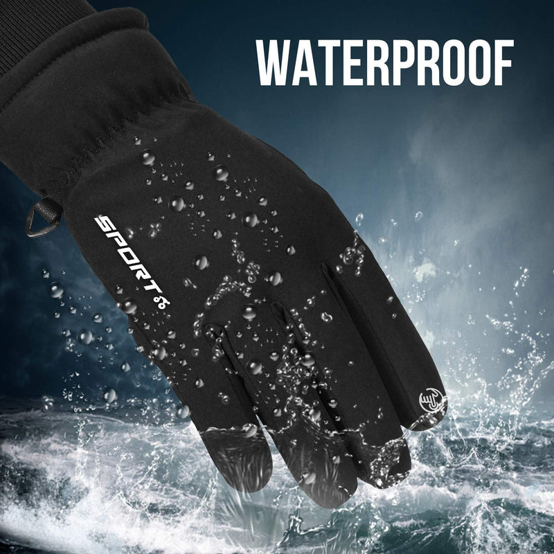 [Australia] - Cevapro -30℉ Winter Gloves Touchscreen Gloves Thermal Gloves for Running Black Small 