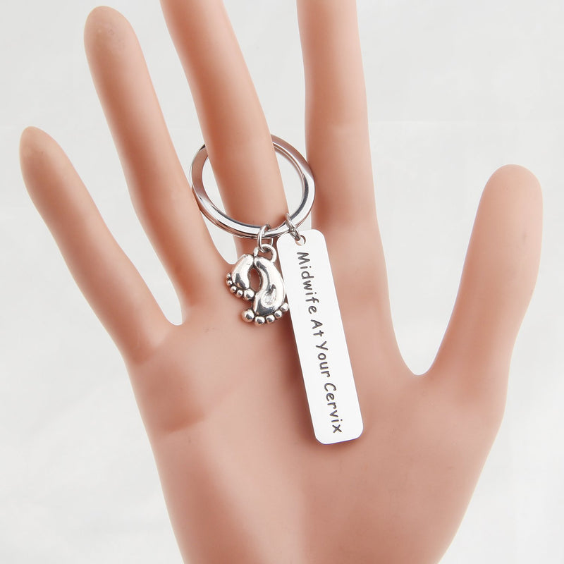 [Australia] - ENSIANTH Midwife Keychain Thank You Gift for Doula Nurse Jewelry New Baby Keychain 