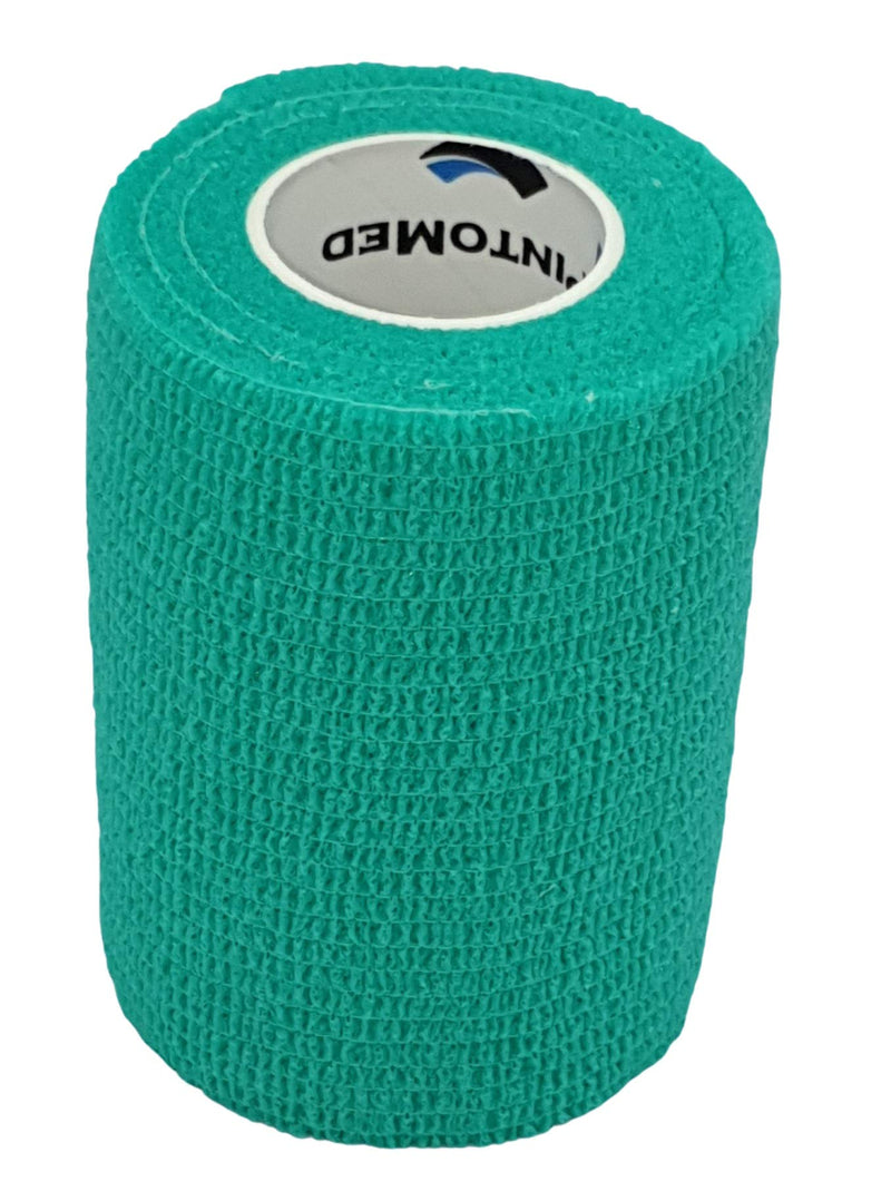 [Australia] - PintoMed - 10 x Green - Cohesive Bandage Stretched 10 Rolls x 10 cm x 4.5m Self-Adhesive Flexible Bandages, First Aid Sports Wrap Bandages - Pack of 10 