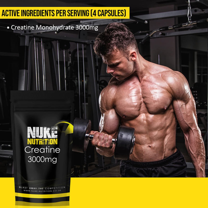[Australia] - Nuke Nutrition Creatine Tablets 3000mg - 60 Tablets - Pure Creatine Monohydrate Supplements to Boost Muscle Mass, Bulk & Strength - Excellent Pre Workout for Men & Women - Boost Energy & Performance 60 Count (Pack of 1) 