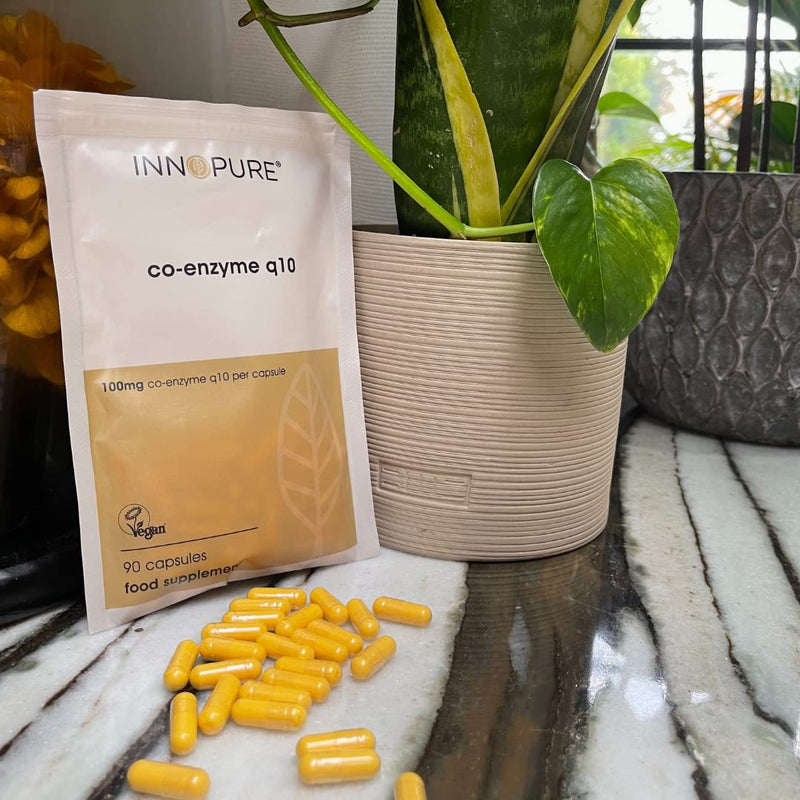 [Australia] - CoQ10 Pure Coenzyme Q10 100mg, Naturally Fermented, Vegan Society Approved, 90 Capsules, Made in The UK by Innopure (Packaging May Vary) 