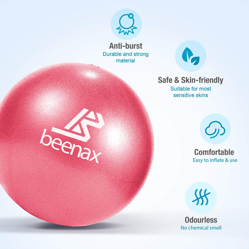 [Australia] - Beenax 23cm Soft Pilates Ball - 9 Inch Exercise Ball, Mini Barre Ball, Gym Ball - Perfect for Yoga, Pilates, Core Training, Physical Therapy and Balance (Home & Gym & Office) Coral Pink 