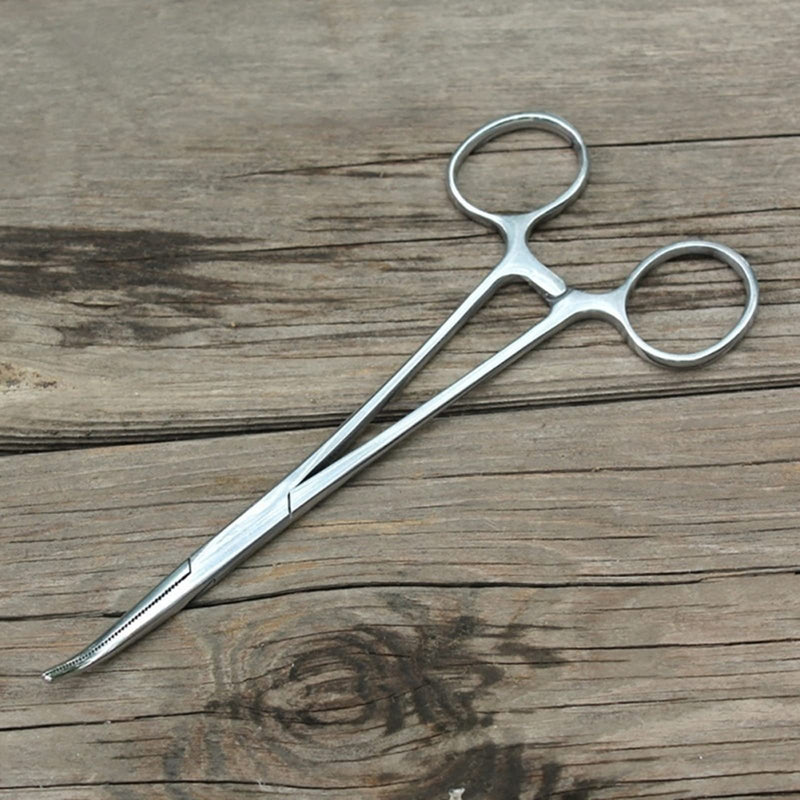[Australia] - WUWYOUWL Hemostat Forceps, Stainless Steel Dog Cat Pet Scissors Ear Hair Clamp Fishing Scissors Tools (18cm Bent) 18cm Bent 