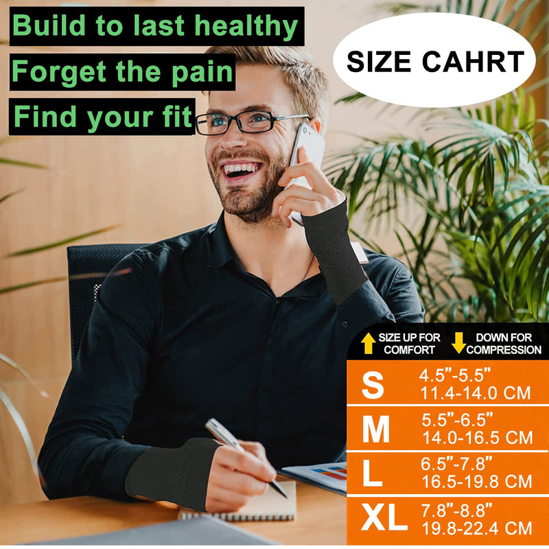 [Australia] - MGANG® Wrist Support Sleeves, 1 Pair Wrist Compression Gloves for Unisex, 20-30 mmHg Wrist Brace Support for Carpal Tunnel, RSI, Tendonitis, Sprains, HandInstability, Pain Relief, Black S Small(1 Pair) 