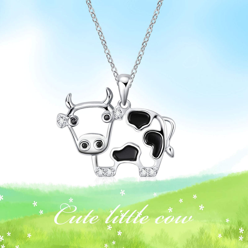 [Australia] - WINNICACA Cow Necklace Cow Gift Pendant and Earring 925 Sterling Silver Jewelry Gifts for Women Teen Girls Birthday 