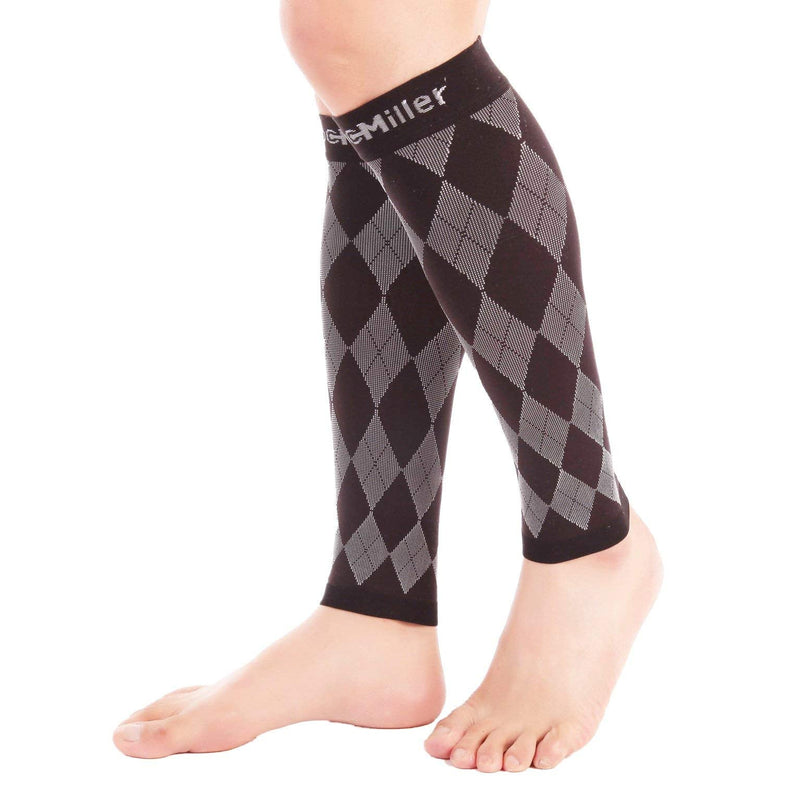 [Australia] - Doc Miller Calf Compression Sleeve for Men & Women - Fast Leg Pain Relief from Shin Splints, Varicose Veins - All Day Calf Support for Running, Travel & Everyday Use Black.Gray XX-Large 